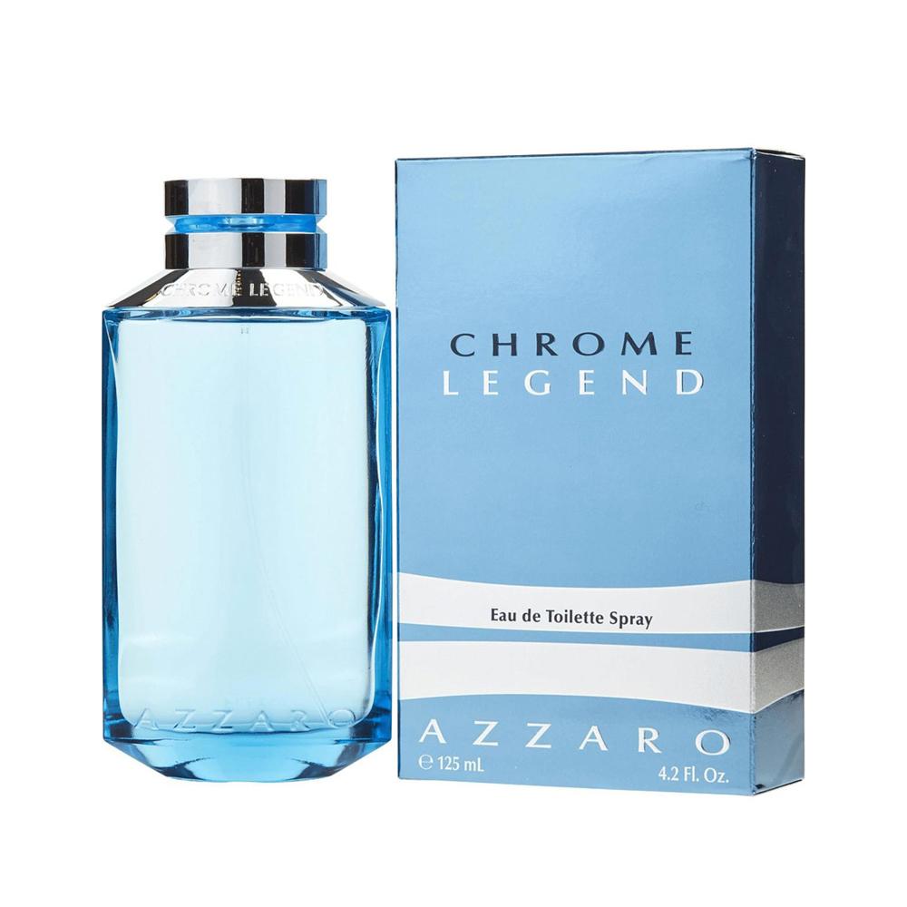 Perfume Azzaro Chrome Legend para hombre, fragancia masculina EDT de 100 ml, original, frasco azul y caja azul.